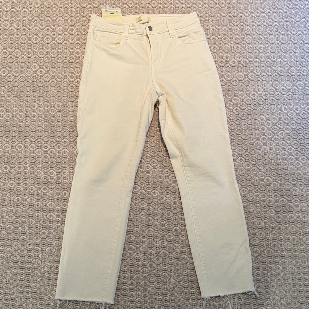L'AGENCE Sada Cream Straight Leg Jeans